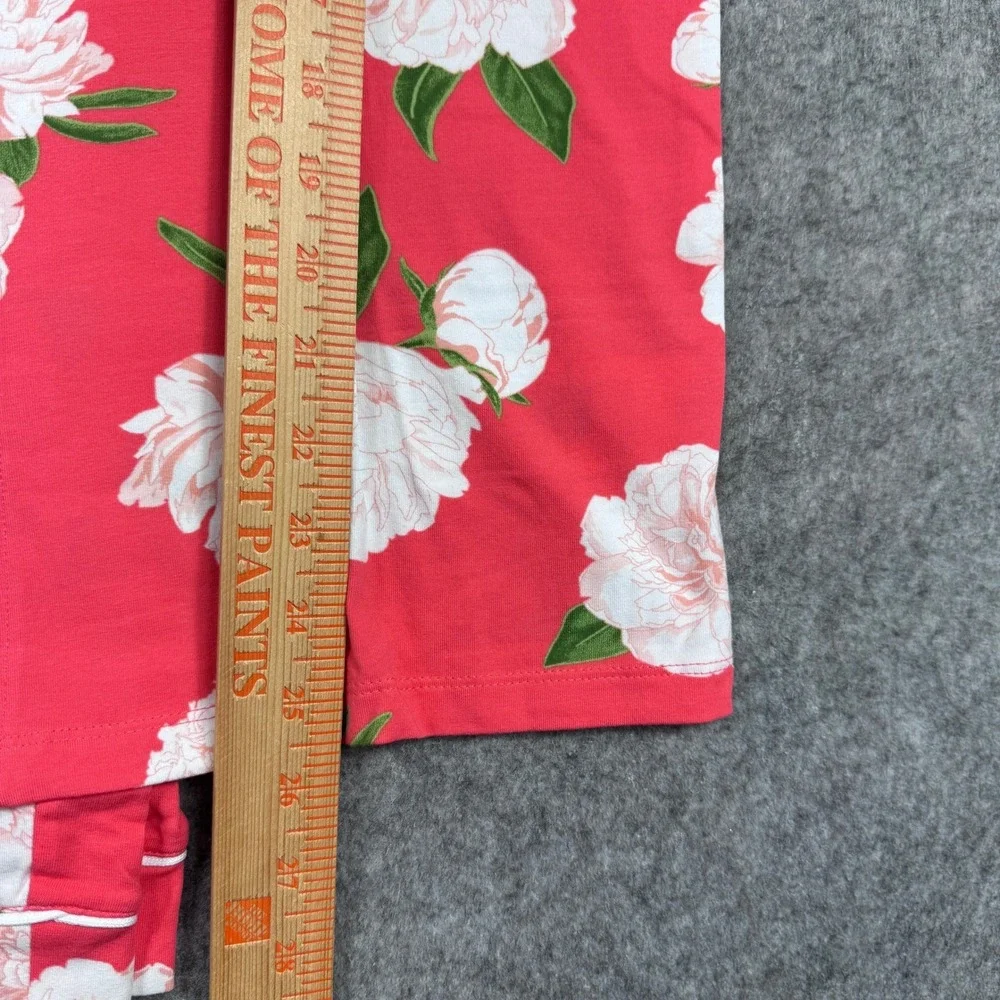 Bed Head Pajamas Women's Size M Coral Peony Print Long Sleeve Pajama Set NEW